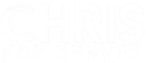 Chris for Denver logo - white with transparent background